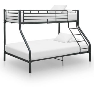 Berkfield Home Bunk Bed Frame Black Metal 140x200 cm/90x200 cm
