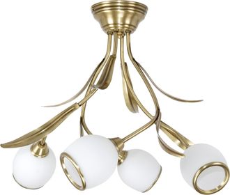 OEM L&aacute;mpara De Techo Con P&aacute;tina, Pantalla De Cristal, Estructura Blanca, Markos Blanco 151b