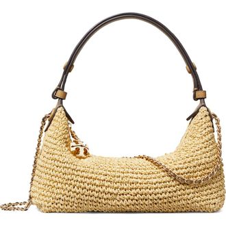 Tory Burch Fleming Pochette Straw Shoulder Bag in Natural at Nordstrom