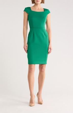 Calvin Klein Cap Sleeve Sheath Dress in Meadow at Nordstrom Rack, Size 14