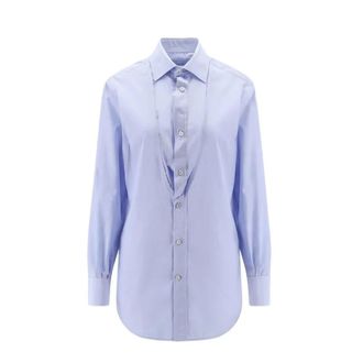Maison Margiela Shirts, female, Blue, Size: XS Oversized Cotton Shirt