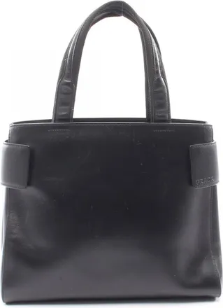 Prada Black Leather Handbag Tote Bag (Pre-Owned)