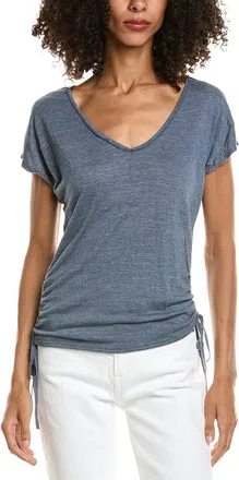 Max Studio Side Cinched V-Neck Top