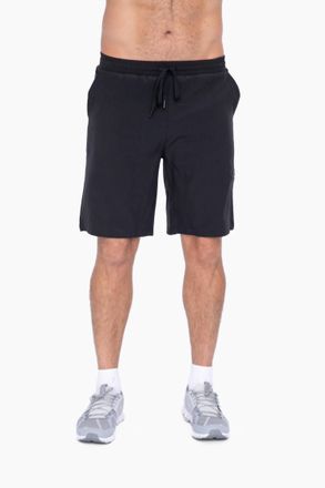 Mono B Active Drawstring Shorts With Zippered Pouch In Black