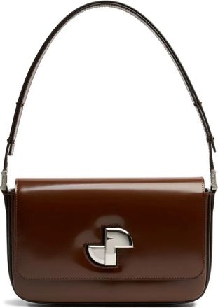 Patou Borsa a spalla Le Classic Lock in pelle - Marrone