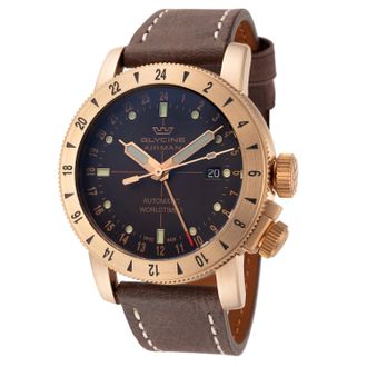 Glycine Mens Airman Contemporary Bronze GMT 44mm Automatic Watch