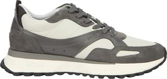 HUGO BOSS Jonah Runn Sneakers - Heren - Schoenen - Grijs - Maat: 44 EU Leer