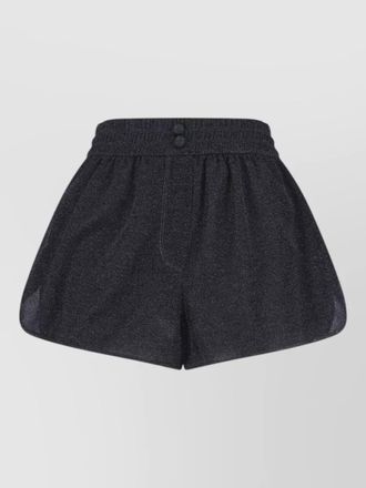 Os&eacute;ree straight trousers button detail glitter finish