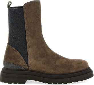 Brunello Cucinelli Brown Color Block Monili Boots