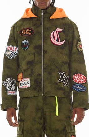 Cult of Individuality Y2K Patches Cotton Jacket in Camo at Nordstrom, Size Medium