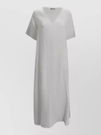 Whyci linen v neck long summer dress