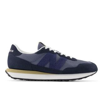 New Balance Hombre 237 en Gris/Azul, Gamuza/Malla, Talla 40.5