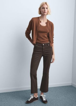 Mango Jeans Sienna flare crop cioccolato - Donna - 36 - MANGO
