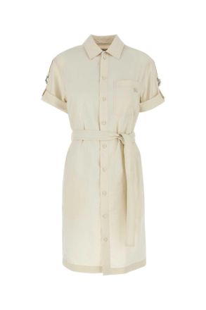 Burberry Ivory Silk Blend Shirt Dress