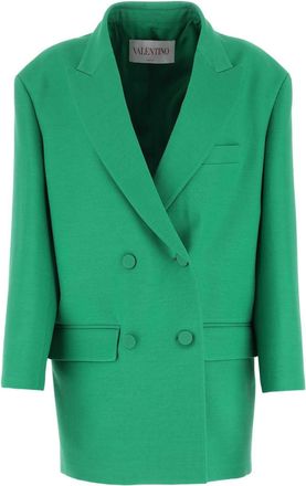 Valentino Garavani Green Crepe Couture Oversize Blazer