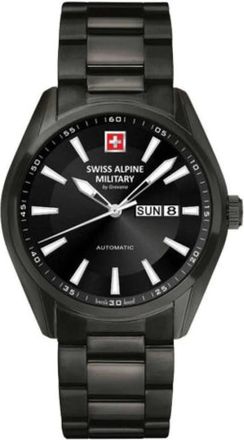 Swiss Alpine Military Herenhorloge automatisch met saffierkristal Selitta 7090.2177 - Heren - Horloges - Zwart - ONE Size - Accessoires