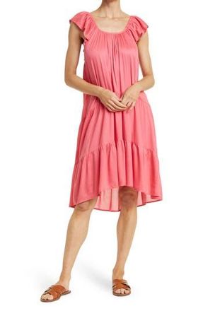 Boho Me Tiered Off-the-Shoulder Dress in Watermelon at Nordstrom Rack, Size X-Small