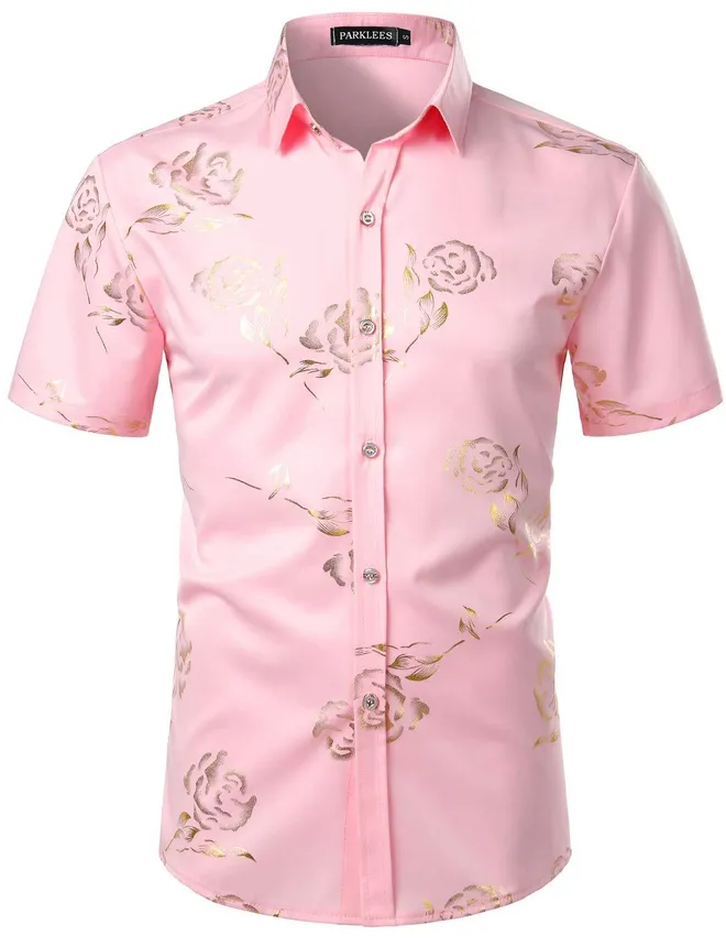 green emerald velvet dress Rose Golden Solid Satin Men's Long Sleeve Dress Shirt, S