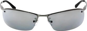 Ray-Ban Polarized Grey Gradient Mirror Wrap Mens Sunglasses RB3183 004/82 63