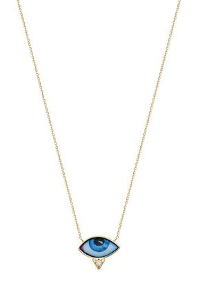 Lito Petit Bleu Diamond Eye Pendant Necklace in Blue at Nordstrom