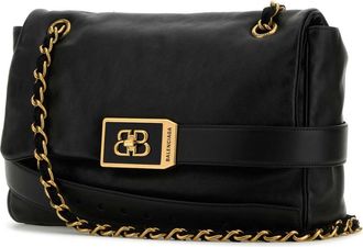 Balenciaga Womens Modu Shoulder Bag Black Calf