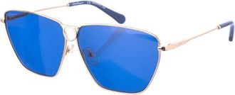 Ferragamo Rechthoekige metalen zonnebril met UV-bescherming - Dames - Zonnebrillen - Geel - ONE Size - Accessoires