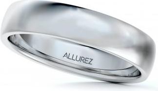 Allurez Dome Comfort Fit Wedding Ring Band 14k White Gold (4mm)