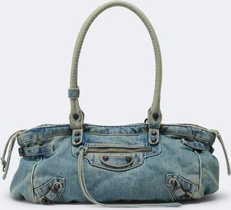 Balenciaga Bolso al hombro Le City East-West de denim