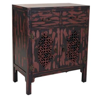 Wanderlust Deco Recibidor de madera rojo 66x36x78