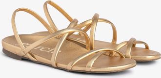 Pedro Garcia Flat strappy sandal in metallic leather| Biddy | Spring Summer 26 |PEDRO GARCIA