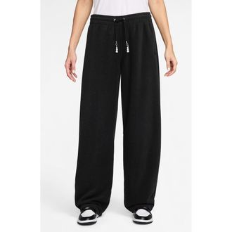 Nike Jordan Flight Fleece French Terry Sweatpants in Black/Black at Nordstrom, Size X-Large