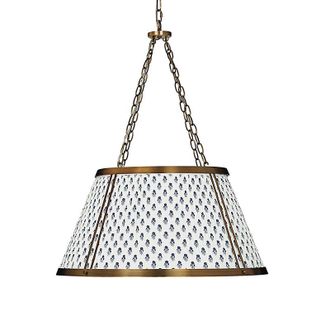 Ballard Designs Camille Hanging Shade 6-Light Chandelier with Specialty Shade - Anais Pleated Shade Indigo - Ballard Designs