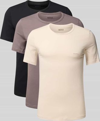 HUGO BOSS Regular Fit T-Shirt im 3er-Pack aus reiner Baumwolle in Mittelgrau, Gr&ouml;&szlig;e XXL
