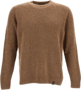 Zanone Textured Knit Sweater with Crew Neckline and Ribbed Trim