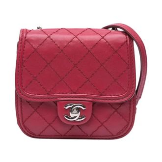 Chanel Pre-owned Mini Stitched Calfskin Citizen Flap - Dames - Pre-owned - Roze - Maat: ONE Size Leer