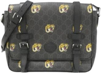 Gucci Pre-owned Cross Body Bags, male, Black, Size: ONE SIZE Pre-owned GG Supreme Canvas Shoulder Bag