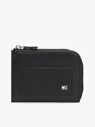 Tommy Hilfiger Hilfiger Flag Ribbed Leather Zip-Around Wallet