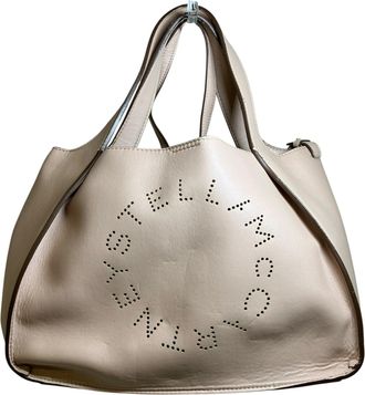Stella McCartney Stella Mccartney Beige Sand Faux Leather Pouch Tote Bag (Pre-Owned)
