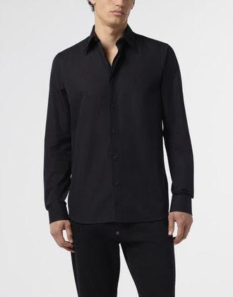 Philipp Plein Sugar Daddy Cut Shirt All-Over Strass Men in Black/black at Nordstrom, Size 4X-Large