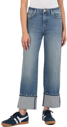 Kut from the Kloth KUT from the Kloth Sienna Jeans Womens Blue Denim High-Rise Wide Leg GBO3395