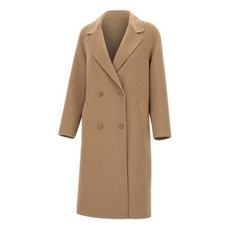 Kaos Double-Breasted Coats, female, Brown, Size: XS Long Double-Breasted Coat