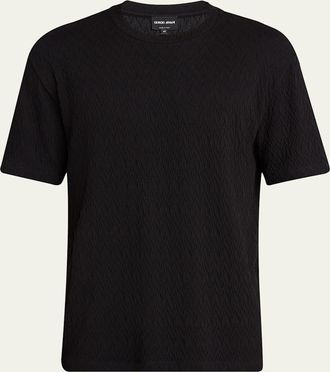 Giorgio Armani Mens Raised Chevron T-Shirt