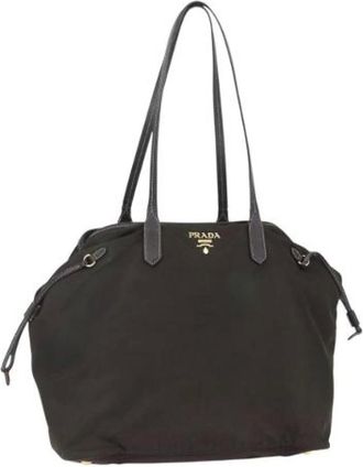 Prada Pre-owned Tote Bags, female, Green, Size: ONE SIZE Pre-owned Nylon Tote Bag