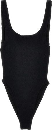 Hunza G Badmode, Dames, Zwart, ONE Size, Square Neck One-Piece