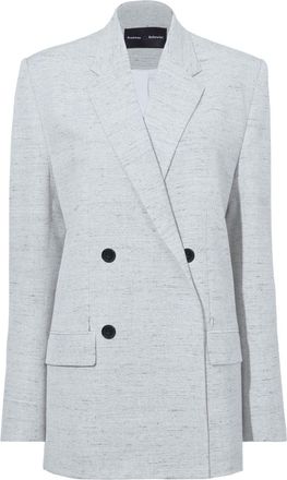 Proenza Schouler Hadley mélange-effect blazer - women - Linen/Flax/Viscose/Polyamide - 4 - Grey