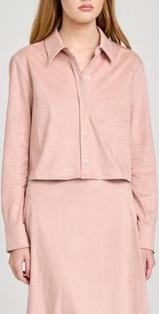 Wayf Chandler Long Sleeve Crop Button-Up Shirt in Pink at Nordstrom Rack, Size X-Large