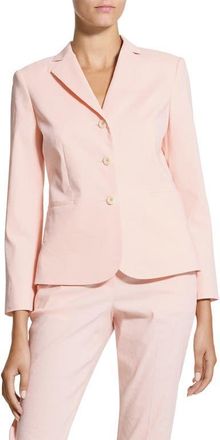 Theory Shrunken Linen Blend Jacket in Warm Pink at Nordstrom, Size 00
