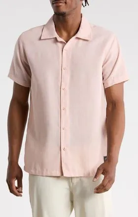 Hurley Yarn Dye Textured Short Sleeve Shirt in Beach Clay at Nordstrom Rack, Size X-Large