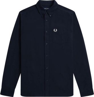 Fred Perry Oxford Shirt - Heren - Casual Overhemden - Blauw - S - Katoen - Overhemden