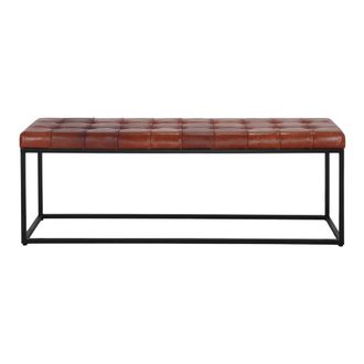 MisterWils Banco Tapizado En Piel Velika - Marr&oacute;n - 50x140x45